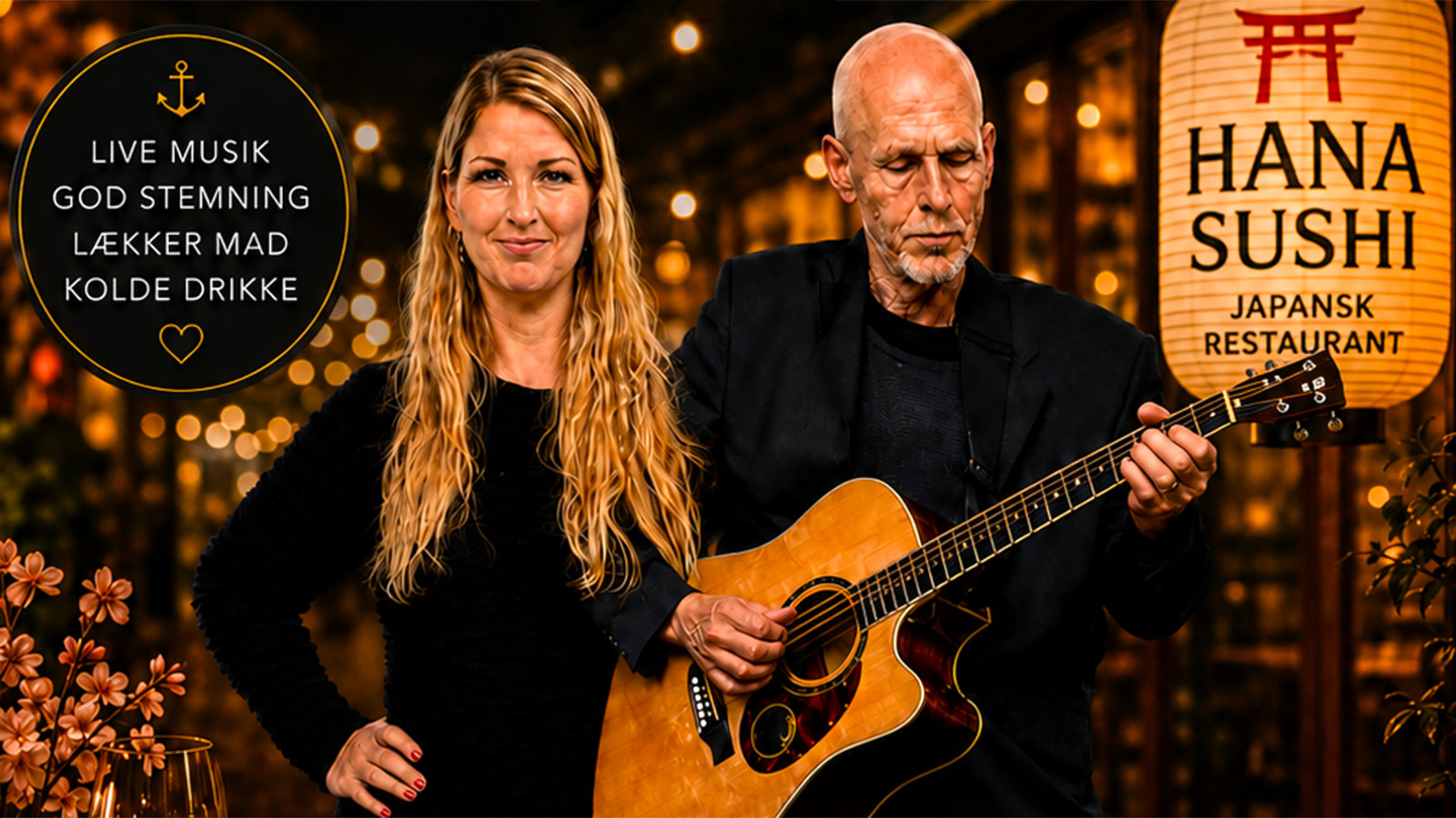 Hana Sushi | Honky Tonk | 2026 | Spillesteder | Livemusik | Nykøbing Sjælland | Odsherred | Danmark